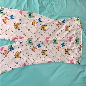 multi colored, polka dot butterfly romper